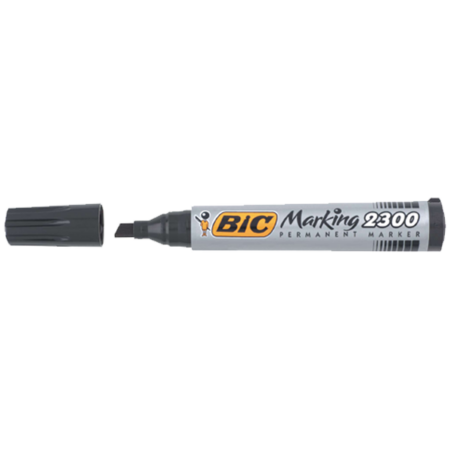 Bic Markör Permanent Kesik Uçlu Siyah 2300 09