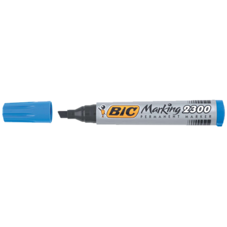 Bic Markör Permanent Kesik Uçlu Mavi 2300 06