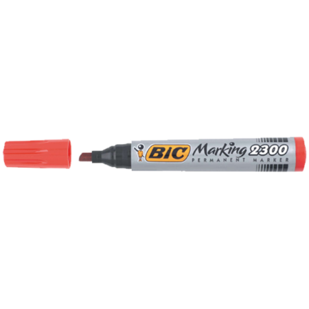 Bic Markör Permanent Kesik Uçlu Kırmızı 2300 03