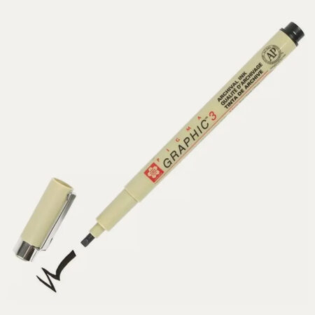Sakura Pıgma Çizim Kalemi Graphic 2 Düz Kesik 0.30 MM Siyah xSDK02