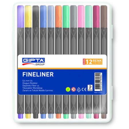 Gıpta Fineliner 0.4 MM Üçgen 12 Renk K606