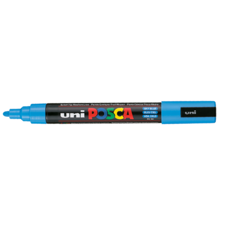 Uni-Ball Markör Boyama Posca Su Bazlı Poster 1.8-2.5 MM Gök Mavi PC-5M