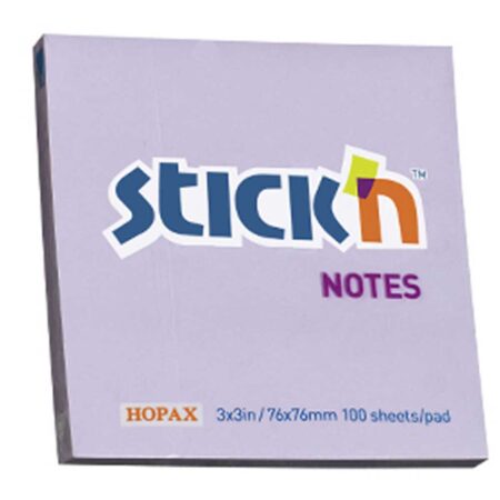 Hopax Stickn Yapışkanlı Not Kağıdı 100 YP 76x76 Pastel Lila HE21403