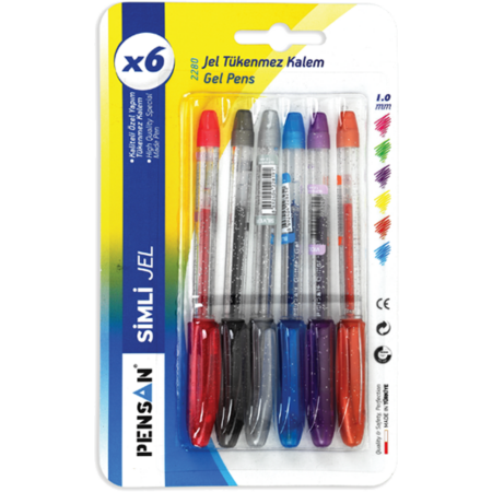 Pensan Tükenmez Kalem Jel Simli 1.0 MM Mavi 2280