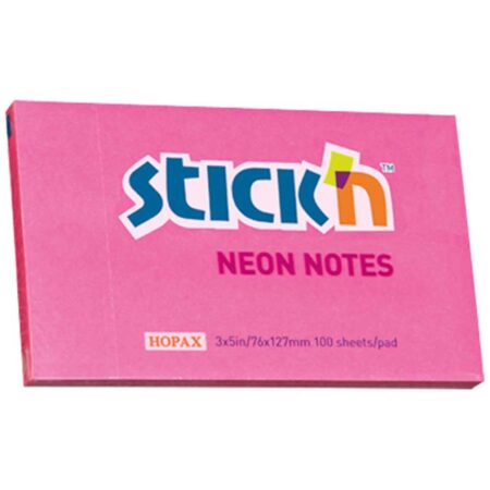 Hopax Stickn Yapışkanlı Not Kağıdı 76x127 Neon  HE21169