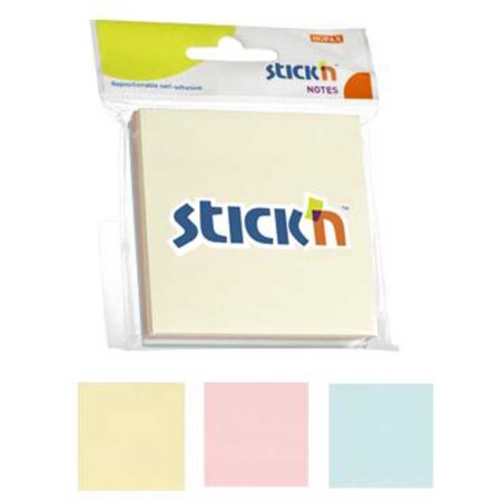 Hopax Stickn Yapışkanlı Not Kağıdı 3 Blok 150 YP 76x76 3 Pastel Renk 21092