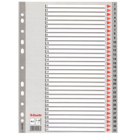 Esselte Seperatör 1-31 Rakamlı Plastik A4 100108