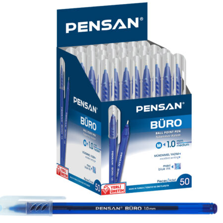 Pensan Tükenmez Kalem Büro 1 MM Mavi 50 Li 2270
