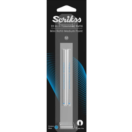 Scrikss D1 Tükenmez Medium Kısa Refil Mavi Blister