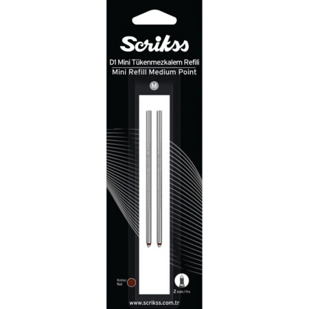 Scrikss D1 Tükenmez Medium Kısa Refil Kırmızı Bls