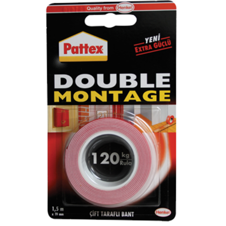 Pattex Montage Bandı 1.5x19 MM Double 120 KG Lık 1483609