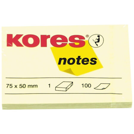 Kores Yapışkanlı Not Kağıdı Sarı 75x50 MM 100 Syf 46057