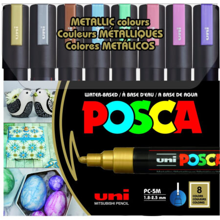 Uni-Ball Posca 1.8-2.5 Su Bazlı Poster Markörü Metalik 8 Li PC-5M/8C