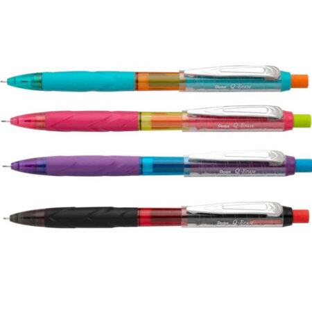 Pentel Versatil Kalem Metal Klipsli Büyük Boy Silgili Q-ERASE 0.7 MM Siyah