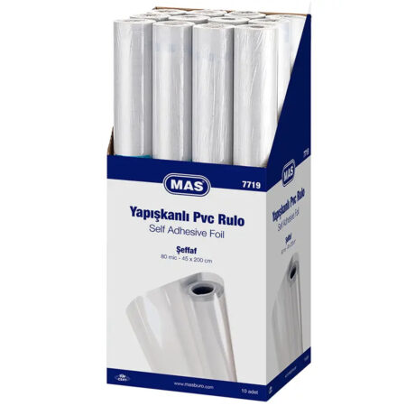 Mas Yapışkanlı Rulo Pvc 80 Mic 45x200 Cm Şeffaf 7719