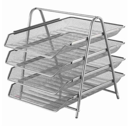 Bafix Evrak Rafı Metal Perforeli 4 Lü Gri BFX-MER9206G