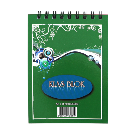 Klas Bloknot Spiralli Kareli No:2 36 YP