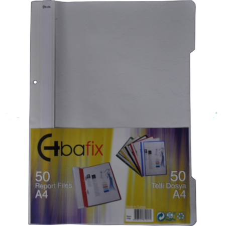 Bafix Telli Dosya Plastik XL Gri A4
