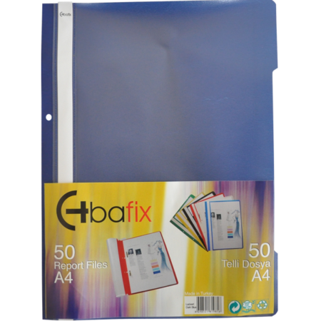 Bafix Telli Dosya Plastik XL Lacivert A4