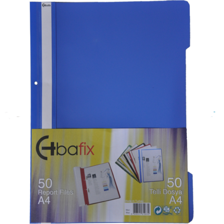 Bafix Telli Dosya Plastik XL Mavi A4