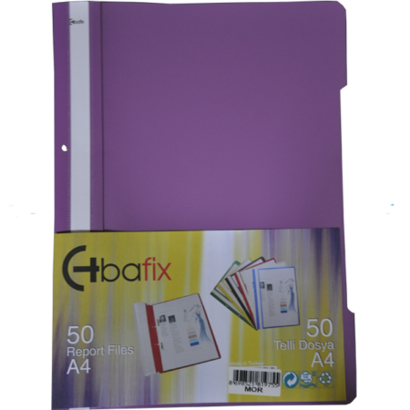 Bafix Telli Dosya Plastik XL Mor A4