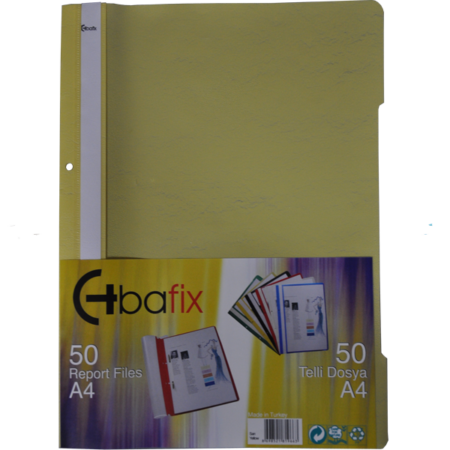 Bafix Telli Dosya Plastik XL Sarı A4