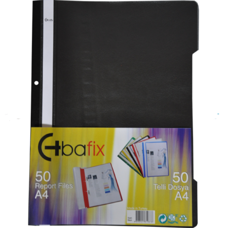 Bafix Telli Dosya Plastik XL Siyah A4