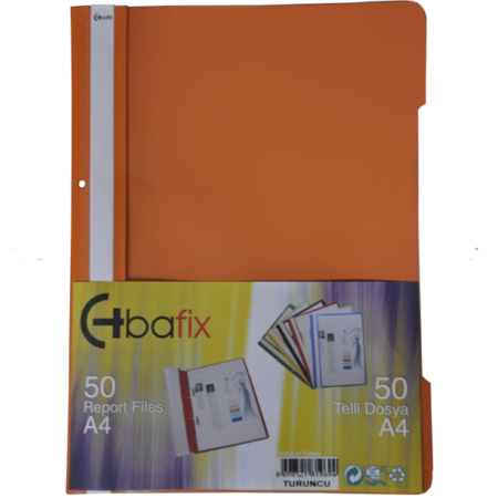 Bafix Telli Dosya Plastik XL Turuncu A4