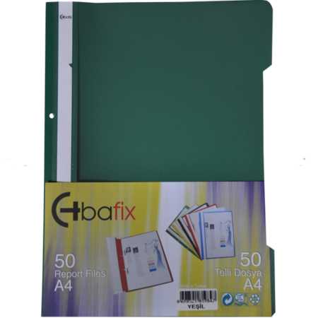 Bafix Telli Dosya Plastik XL Yeşil A4