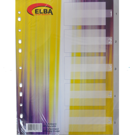 Bafix Seperatör 1-5 Rakamlı Plastik A4