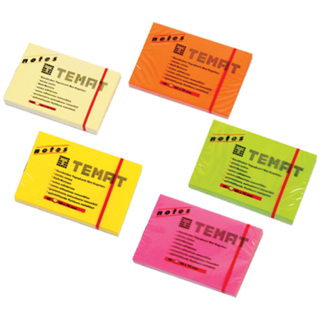 Temat Yapışkanlı Not Kağıt 50x75 MM Fosforlu Yeşil 11074